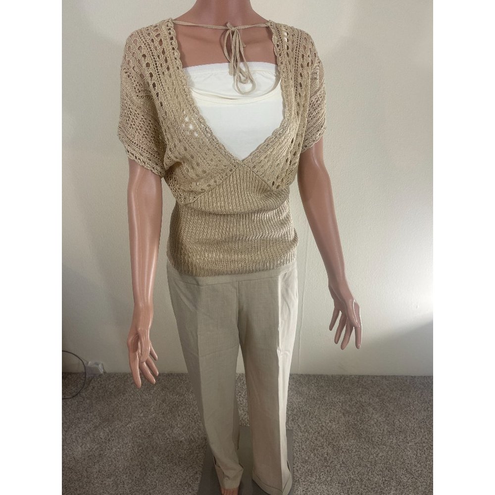 White House Black Market Three Piece Beige Outfit Size 6